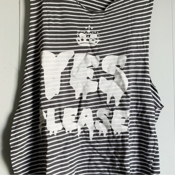 WILDFOX Couture French Striped Graphic Shirt Long Loose S - Picture 3 of 6